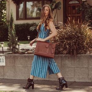 Ecosusi Vegan Leather Bag with Detachable Bow